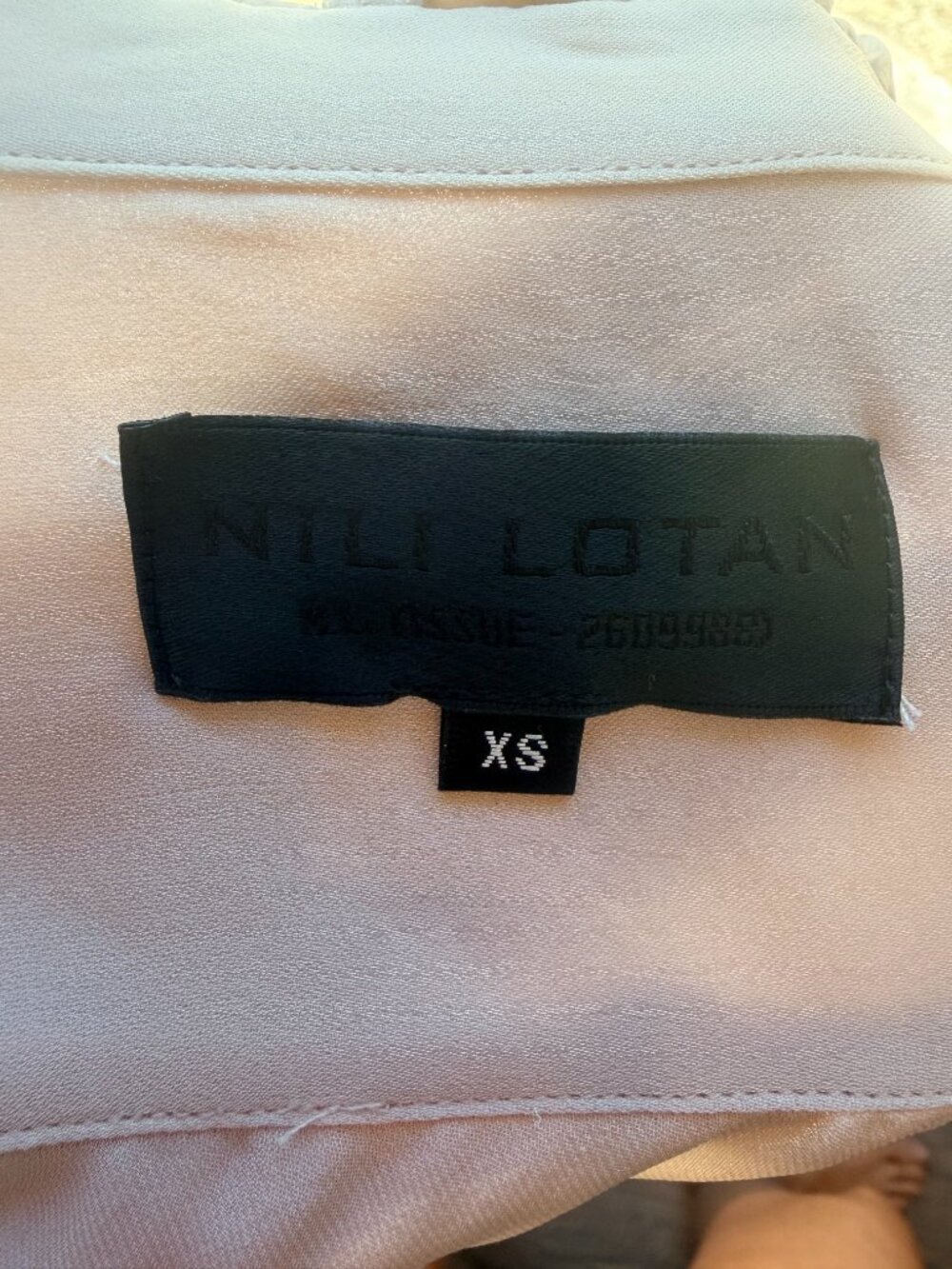Nili Lotan "Lily" Ruffle Silk Blouse – 100% Silk Pale Pink / Blush Size XS - Picture 9 of 10